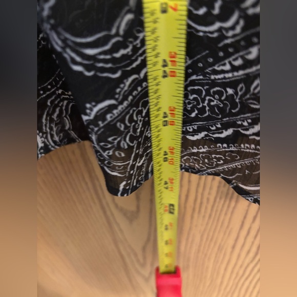 Calvin Klein Black and White Paisley Long Sleeve Dress - Picture 10 of 12